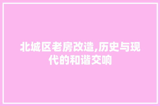 北城区老房改造,历史与现代的和谐交响