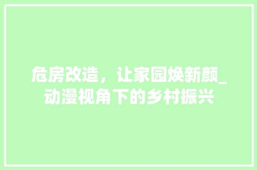 危房改造，让家园焕新颜_动漫视角下的乡村振兴