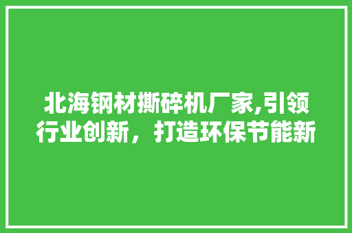 北海钢材撕碎机厂家,引领行业创新，打造环保节能新标杆