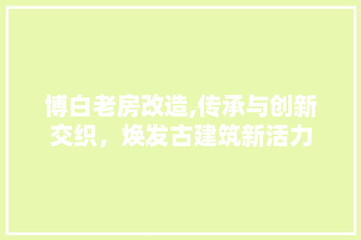 博白老房改造,传承与创新交织，焕发古建筑新活力