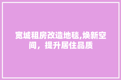 宽城租房改造地毯,焕新空间，提升居住品质