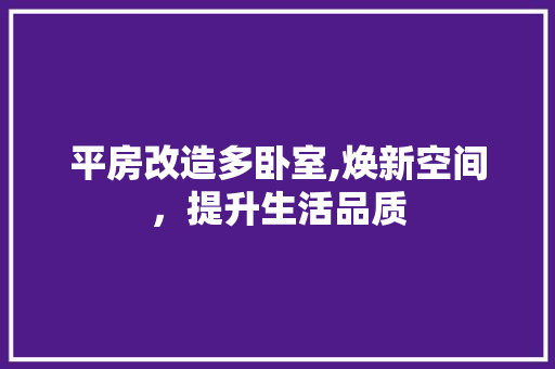 平房改造多卧室,焕新空间，提升生活品质