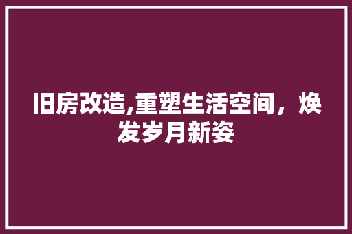 旧房改造,重塑生活空间，焕发岁月新姿